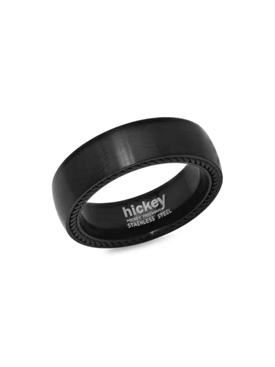 Hickey Freeman Men's Stainless Steel Matte Ring In Black