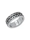 HICKEY FREEMAN MEN'S STAINLESS STEEL OXIDIZED BRAIDED RING