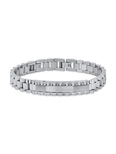 Hickey Freeman Men's Stainless Steel Woven Link Id Bracelet In Neutral