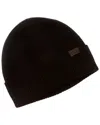 Hickey Freeman Rib Cuff Jersey Cashmere Beanie In Black