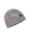 Hickey Freeman Rib Cuff Jersey Cashmere Beanie In Gray