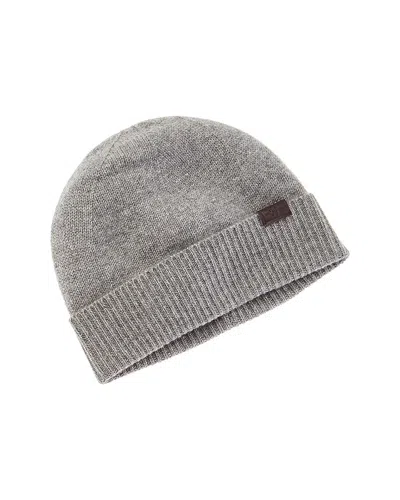 Hickey Freeman Rib Cuff Jersey Cashmere Beanie In Gray