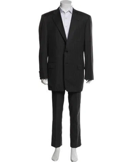 Pre-owned Hickey Freeman Tasmanian Super 120's Wool Overcoat In Gray