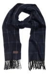 Hickey Freeman Windowpane Cashmere Scarf In Blue
