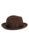 Hickey Freeman Wool Felt Fedora In Brown
