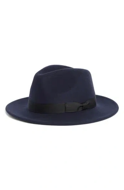 Hickey Freeman Wool Felt Fedora In Navy