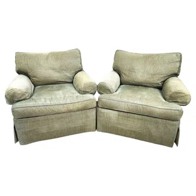 Pre-owned Hickory Chair Furniture Company Oversized Lounge Chairs By Hickory Chair - Set Of 2 In Brown