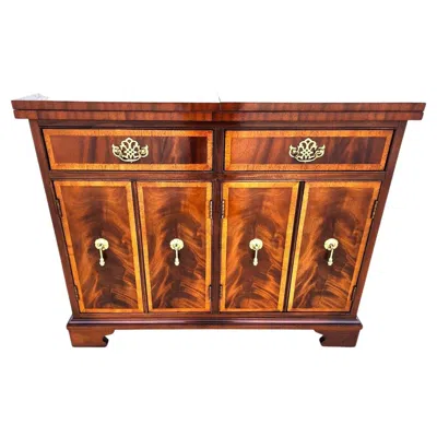 Pre-owned Hickory White Buffet Dry Bar Sideboard Mahogany By