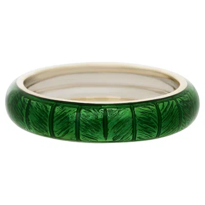 Pre-owned Hidalgo 18 Karat White Gold Green Enamel Band