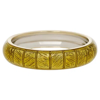 Pre-owned Hidalgo 18 Karat White Gold Yellow Enamel Band