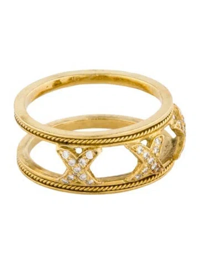 Pre-owned Hidalgo 18k Diamond X Jacket Band In Multi
