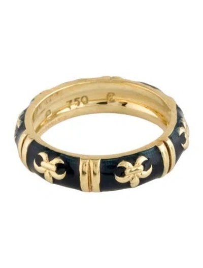 Pre-owned Hidalgo 18k Enamel Band In Black