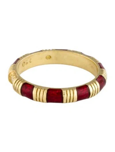 Pre-owned Hidalgo 18k Enamel Band In Red