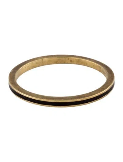 Pre-owned Hidalgo 18k Enamel Stacking Band Ring In Black