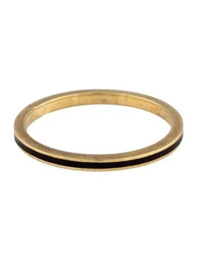 Pre-owned Hidalgo 18k Enamel Stacking Band Ring In Black