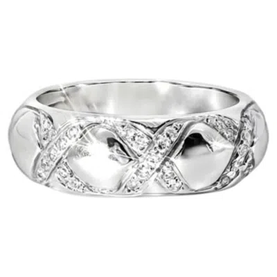 Pre-owned Hidalgo 18k White Gold Diamond Xs Wedding Band Ring Estate By