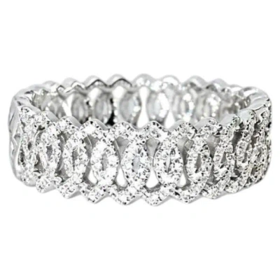 Pre-owned Hidalgo 18k White Gold  Diamond Eternity Wedding Band Ring