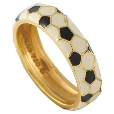 Pre-owned Hidalgo 18k Yellow Gold Enamel Band Ring Hi23-063026