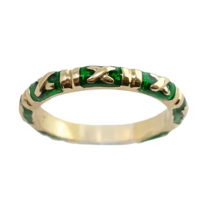 Hidalgo Women's Enamel Ring In Green