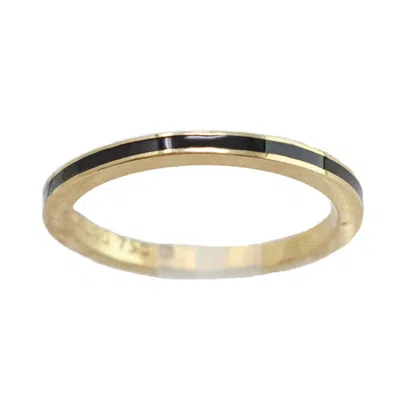 Hidalgo Women's Enamel Thin Band Ring In Black
