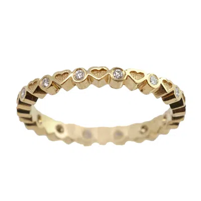 Hidalgo Women's Heart Band Ring In Gold