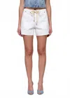 Hidden Alyx Baggy Fit High Waist Shorts In Pearl In White