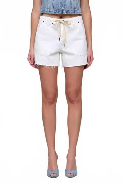 Hidden Alyx Baggy Fit High Waist Shorts In Pearl In White