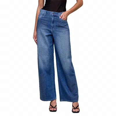 Hidden Alyx Rhinestone Oversized Baggy Jeans In Medium Wash In Multi