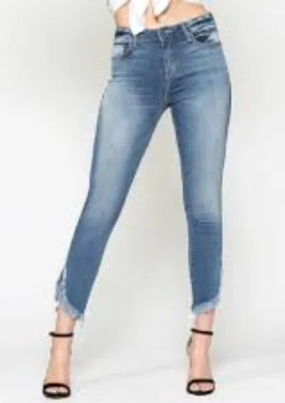 Hidden Angie High Rise Frayed Skinny Jean In Blue