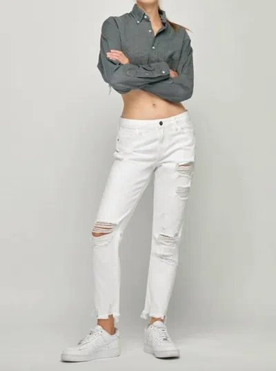 Hidden Bailey Slim Distressed Jeans In White