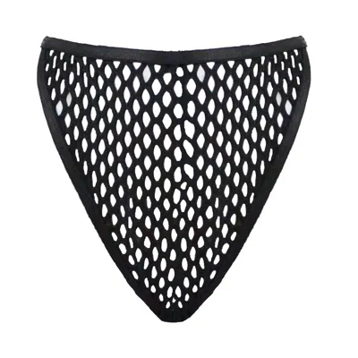 Hidden Beneath Women's Black Fishnet High Rise Thong