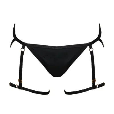 Hidden Beneath Women's Black Obsidian Harness Brief