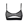 Hidden Beneath Women's Black Open Front Fishnet Bralette In Black
