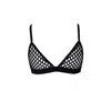 Hidden Beneath Women's Black Triangle Fishnet Bralette In Black