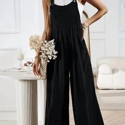 Hidden Broad Leg Jumpsuit In Black