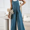 Hidden Broad Leg Jumpsuit In Blue