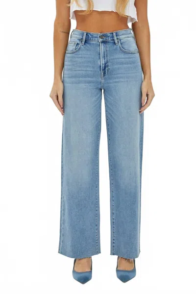 Hidden Clean Stretch Dad Jean In Denim In Blue