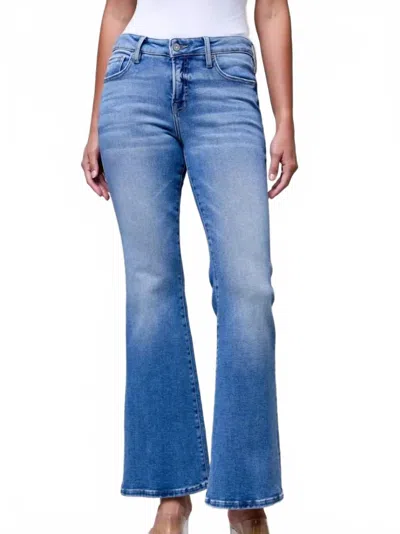 Hidden Clean Stretch Mid Rise Bootcut Jeans In Medium Wash In Blue