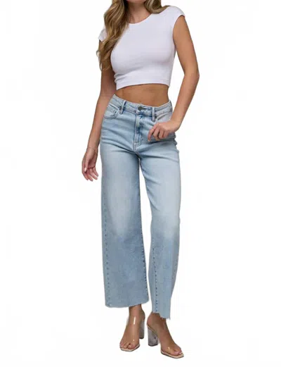 Hidden Clean Stretch Wide Leg Jeans In Light Wash In Blue