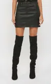 Hidden Coated High Rise Mini Skirt In Black In Black