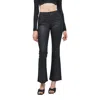 Hidden Coated Stretch Flare Jeans In Black In Black