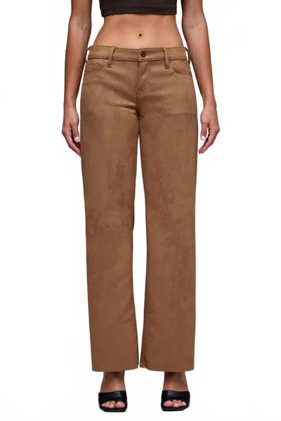 Hidden Comfort Suede Flare Jeans In Caramel In Brown