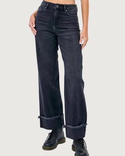Hidden Dalton Straight Leg Denim Jeans In Charcoal Grey In Black