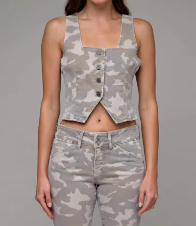 Hidden Denim Sleeveless Tank In Tan Camo In Multi