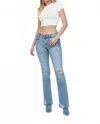 Hidden Distressed Ryan Bootcut Jeans In Medium Light In White