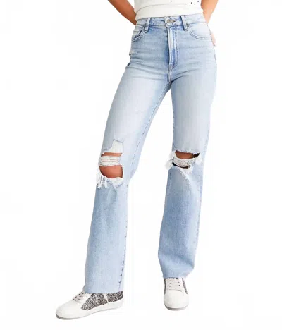 Hidden Ella Straight Leg Jeans In Light Vintage Wash In Blue