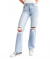 Hidden Ella Straight Stretch Jean In Light In Blue
