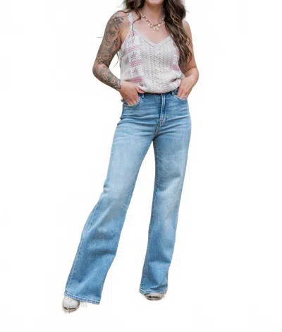 Hidden Elliot High Rise Wide Leg Jeans In Blue