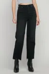 Hidden Fallon High Waist Wide Straight Leg Jean In Black In Black