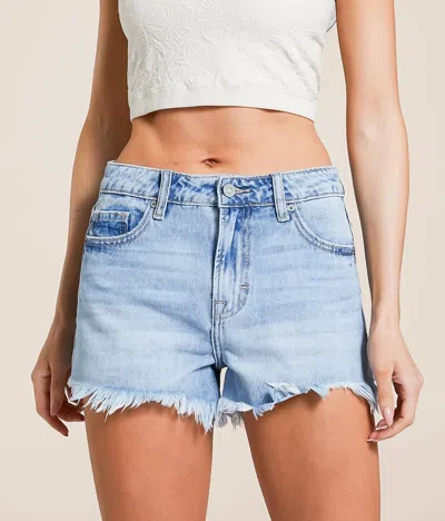 Hidden Finn High Rise Jean Shorts In Med Light Wash In Blue